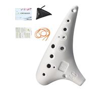 MotiveTech Ocarina 12 Trous Alto Instrument Musical Résine Compacte Portabilité Simple Manipulation Confortable Adaptée Aux Professeurs Salle de Classe Loisirs É, Blanc