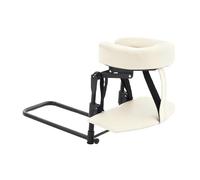 MotiveTech Oreiller de Massage Facial pour Lit, Appuie-Tête Ergonomique et Réglable avec Support pour les Mains, en Mousse PU et Alliage, Kit de Soin pour SPA à Domicile/Institut de Beauté,Beige Blanc