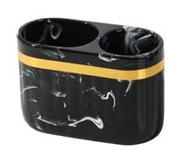 MotiveTech Organisateur de Dentifrice à 2 Compartiments, Organisateur de Toilette Polyvalent En Résine pour Bureaux, Brosses à Dents, Peignes et Commodes, Noir