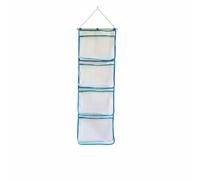 MotiveTech Organisateur Mural Rangement Suspendu Sac à Suspendre Poche Murale Rangement Polyvalent pour Cosmétiques Jouets Structure en Coton et Maille Fixation, Blue