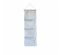 MotiveTech Organisateur Mural Rangement Suspendu Sac à Suspendre Poche Murale Rangement Polyvalent pour Cosmétiques Jouets Structure en Coton et Maille Fixation, Light Green