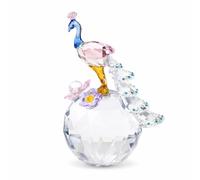 MotiveTech Ornement Paon en Cristal Transparent Statuette Paon Élégant Statuette avec Base Stable pour Salon, Bureau, Jaune, Moderne Et Simple