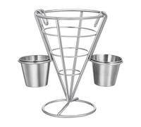 MotiveTech Panier à Frites En Forme de Cône pour Poulet et Frites, Support à Collation Portable pour Les Repas, Double Coupe
