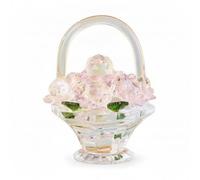 MotiveTech Panier Fleurs En Cristal Facetté Panier Décoratif avec Transluci Décoration pour Table, Moderne Et Minimaliste Avec Des Fleurs À Pétales Ronds Roses