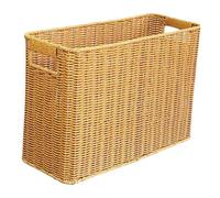 MotiveTech Panier Tressé de Rangement Contenant Organisateur Haut et Étroit Bac à Fichiers Porte-livres Matériau PP Solide pour Rangement Accessoires Adapté à Ma, Café Léger