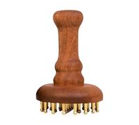 MotiveTech Peigne de Massage Compact En Bois avec Dents En Laiton pour Les Jambes, Les Bras et Les épaules