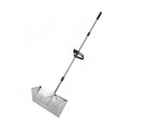 MotiveTech Pelle à Sable de Plage Tamis Râteau Panier Digger avec Panier Perforé Professionnel pour Drainer Sable et Eau Manche Ajustable Adaptée au Beachcombing , Acier INOX 201