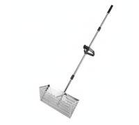MotiveTech Pelle à Sable de Plage Tamis Râteau Panier Digger avec Panier Perforé Professionnel pour Drainer Sable et Eau Manche Ajustable Adaptée au Beachcombing , Acier INOX 304