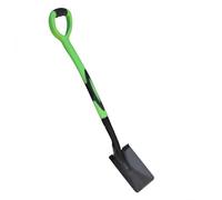 MotiveTech Pelle de Jardinage Extérieur Pelle Bêche Pioche Outil de Creusage à Manche Long Acier 15 Mm Prise en Main Antidérapante Adaptée au, Vert, Manche Rond Vert, Tête Carrée Noire