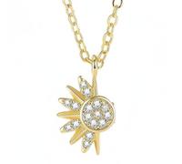 MotiveTech Pendentif Couple Collier Lien Aimanté Fermoir Magnétique Zircon sur Cuivre Brillance Raffinée Offre un Message d'Éternité Confortable Adapté aux, Soleil Magnétique