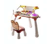 MotiveTech Piano Électronique Enfant Clavier Jouet DJ Clavier Synthétiseur Orgue avec Touches Rythmes Intégrés et Micro pour Éducation Musicale Précoce , Rose