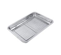 MotiveTech Plaque de cuisson avec grille de refroidissement, plaque à biscuits pour la cuisson et le grill, multicolore, 50 cm x 35 cm x 4,8 cm
