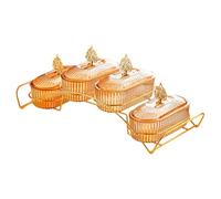 MotiveTech Plat à Noix avec Couvercle et Grille, Plateau Décoratif pour Servir Des Noix, Idéal pour Célébrer Un Anniversaire de Famille à La Maison, Ambre