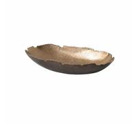 MotiveTech Plateau Décoratif Doré, 39x20x8cm, Ovale Grand | Sculptural, Coupe à Fruits, pour Buffet