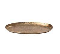 MotiveTech Plateau Service Texturé Plateau Présentation Décoratif Assiette pour Table Basse, 41.5 X 22 X H3 Cm, Nouveau Style Chinois, Ovale, Martelé, Grand, Doré