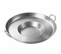 MotiveTech Poêle à Frire à Griller En Fer Polyvalent Poêle En Fer Poignées Latérales Compatible Pneumatique pr Familles, Restaurateurs, Réceptio, Brosse