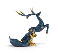MotiveTech Porte-Bouteille Cerf avec Socle Floral Décoratif Porte-Bouteille en Forme Cerf sur Pied Décoration pour Bar, Bleu Nouveau