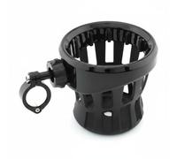 MotiveTech Porte-Bouteille de Porte-gobelet Support de Boisson Panier de Guidon Fixation Ajustable Matériaux Aluminium et Caoutchouc avec Drainage Aéré, Droit Noir