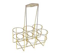 MotiveTech Porte-Bouteilles de Sport Porte-Bouteille Support Rack Organisateur Transport avec Poignée Structure en Acier Inoxydable pour 6 Bouteilles Ada