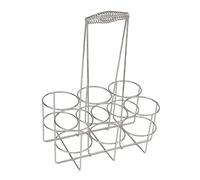 MotiveTech Porte-Bouteilles de Sport Porte-Bouteille Support Rack Organisateur Transport avec Poignée Structure en Acier Inoxydable pour 6 Bouteilles Ada