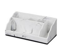 MotiveTech Porte-brosses à Dents, Organisateur de Salle de Bain à Cinq Compartiments, Rangement Cosmétique Multifonctionnel En Résine, Pratique avec, Blanc