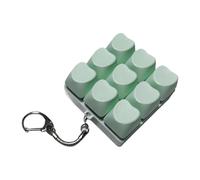 MotiveTech Porte-clés Clavier Jouet Sensoriel Cube Mécanique de Décompression Ornement Portable à 9 Touches Approprié pour Familles et Amateurs de Clavie, Cyan