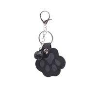 MotiveTech Porte-clés Commémoratif Bocal pour Cendres Gardien de Souvenirs Contenant à Poils en PU Doux avec Motif de Patte Adapté pour Honorer un Animal Disparu, Noir