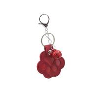 MotiveTech Porte-clés Commémoratif Bocal pour Cendres Gardien de Souvenirs Contenant à Poils en PU Doux avec Motif de Patte Adapté pour Honorer un Animal Disparu, Rouge Foncé