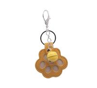 MotiveTech Porte-clés Commémoratif Bocal pour Cendres Gardien de Souvenirs Contenant à Poils en PU Doux avec Motif de Patte Adapté pour Honorer un Animal Disparu, Jaune
