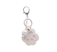 MotiveTech Porte-clés Commémoratif Bocal pour Cendres Gardien de Souvenirs Contenant à Poils en PU Doux avec Motif de Patte Adapté pour Honorer un Animal Disparu, Blanc