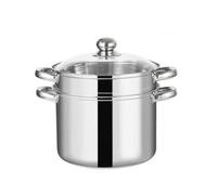 MotiveTech Pot Cuisson Multifonction Polyvalent Casserole En Acier Inoxydable Facile D'entrien Marmite Cvercle En Verre pr Préparation des Repas, Pot Uniquement