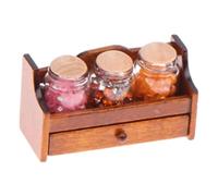MotiveTech Pots à Bonbons échelle 1:12, Pots pour Maison de Poupée, étagère En Bois, Accessoires, Accessoires de Modélisme, étagère de Rangement Miniature pour M, Rouge