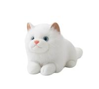 MotiveTech Poupée Peluche Sonore Enfant Chat Peluche Chat Doudou Interactif Jouet Miaulement Tissu Peluche Doux et Coton PP Confortant Touche Douce et Pressage, Blanc, 48cm