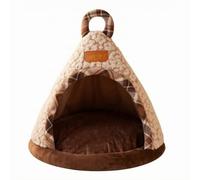 MotiveTech pour Chien D'intérieur | Structure Fermée Chaleureuse, Coussin Amovible, pour lon, Brun, L