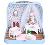 MotiveTech Ppée Portable da Une Valise Détaillé Ppée Portable da Valise Chic Chambre Miniature Mobilier pr Activités sur Table, Cochon
