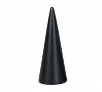MotiveTech Présentoir à Bijoux Cône Bois Support Bague Porte Anneaux Socle Bijoux Bois Massif Finition Noire Mate pour Mise en Scène Photographie de Catalogue, Noir, 3 3.5X5CM