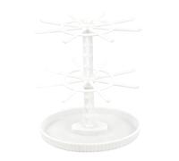 MotiveTech Présentoir à Bijoux pour Poupée, Support à Bijoux Suspendu pour Boucles d'oreilles, Blanc 2 étages