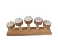 MotiveTech Présentoir à Bijoux Support à Bagues Organisateur à Cinq Niveaux en Bois et Velours pour Rangement et Exposition Adapté Aux Boutiques Décoration Intér, Blanc