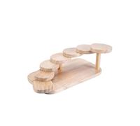 MotiveTech Présentoir à Étages en Bois Naturel Présentoir à Sushi Rustique Support Présentation pour Traiteurs, Restaurateurs, Mariage, Rond Huit Marches