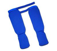 MotiveTech Protège-Tibia Arts Martiaux Protège-Tibia Protège-Pied Guêtre Plastron Rembourrage Robuste Anti-impacts Ergonomie Suivant la Morphologie Maintien, Blue, L