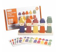 MotiveTech Puzzle d'Association pour Enfants Jouet d'apprentissage en Bois Blocs de Tri Figurines Cartes de Reconnaissance Couleurs Formes Coordination