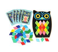 MotiveTech Puzzle de Formes Géométriques avec Blocs de Motifs En Bois pour Un Plaisir éducatif, Hibou