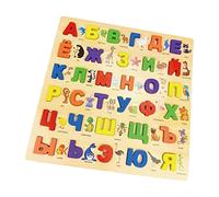 MotiveTech Puzzle de l'alphabet russe, mots, en bois, ensemble de puzzle assorti, développement de détection, multicolore, pour jeux, cadeaux pour enfants, bébés, tout-petits