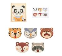 MotiveTech Puzzles En Bois pour Enfants, Match & Play, éducatifs, Portables, Puzzles Animaux pour Les Tout-petits de 3 Ans et Plus