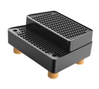 MotiveTech Rampe de Bac à Litière pour Chat à Double Couche Amovible et Lavable, Anti-Fuite, pour Chats âgés D'intérieur, Noir