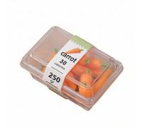 MotiveTech Réplique Industrielle Miniature Alimentaire Boîte Accessoire Maison de Poupée Conteneur Mini Coffret Aliment en PVC Transparent pour Dioramas Scènes, Carotte en Boîte