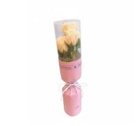 MotiveTech Rose Savon Bouquet Fleurs Savon Roses Arrangement Floral Artificiel Parfumé Forme Soignée sans Décoration Romantique pour Intérieur Bureaux Chambres, Champagne, 3 Roses