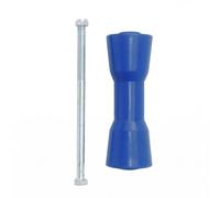 MotiveTech Rouleau de Remorque Bateau Rouleau Long Roue de Guidage Profil Sablier Caoutchouc et Vis Métal Roulement Régulier Compatible Remorque Port Mise à l'eau, Bleu, Long Rouleau avec Vis