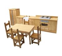 MotiveTech S Cuisine Miniature à l'échelle 1:12 Compact Meuble Ppée en Chêne Fonctionnel pr Qui Aiment Le Jeu D'imitation