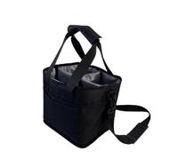 MotiveTech Sac Porte-Bouteilles Isotherme Bord Renforcé Sac à Bouteilles 4 Compartiments Ouverture Ouverte, Array, Noir, 21 18 21cm